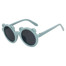 Dolphin Whale 小熊造型 UV400 兒童太陽眼鏡 適用於3~7歲兒童, 薄荷綠, 120x47x23mm