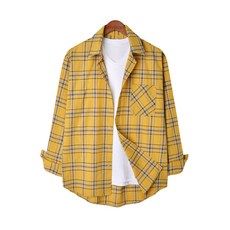 Guystory 男款 La S Oversize 長袖格紋襯衫