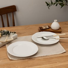 메종오브제 윤도자기 국산 순백 22cm 원형 접시, 2개, 단품, 화이트