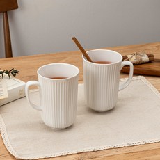 YOON CERAMICS 純白馬克杯 大 365ml, 白色, 2個