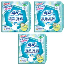 SOFY 蘇菲 清新涼感極薄小黃瓜微涼衛生棉 日用型, 25cm, 13片, 3包