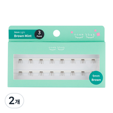 ccam bbak 人造單簇假睫毛 包裝版 9mm 3株, 2個, 棕色