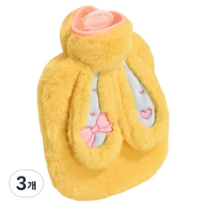 솔르 뜨거운 물병 온수 찜질팩 옐로우 12 x 18 x 3 cm 500ml, 3개