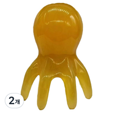 Nurib章魚形狀迷你頭皮按摩刮痧, 黃色, 2個