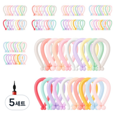 피앤비유니티 요술풍선 100입 세트, 10 마카롱 혼합15색, 5세트