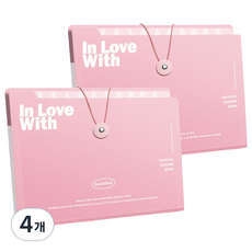 델리리움 예쁜 색감 대용량 아코디언 서류 A4 파일 케이스 8단 32 x 25 cm, 핑크, 4개