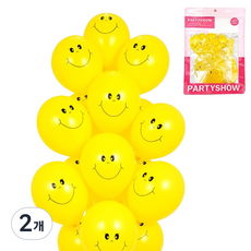 PARTYSHOW 派對裝飾氣球 20p, 2個, 微笑黃色