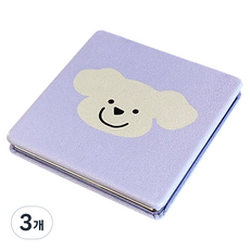 Meumyu 可愛角色便攜式折疊迷你鏡, 紫色小狗, 3個