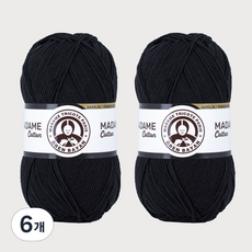 DIKTAS Madame Cotton棉質混紡毛線 2入, 999.黑色, 6個