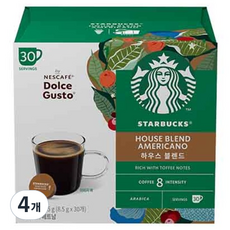 스타벅스 돌체구스토 하우스 블렌드 캡슐커피, 8.5g, 30개입, 4개