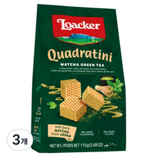 Loacker 萊佳哈斯 威化夾心方塊酥 綠茶口味, 110g, 3包