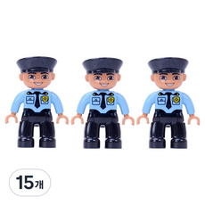 왕지 유아용 호환 블럭 경찰 C011wg, 15개