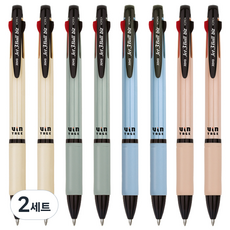 자바펜 제트 3볼 biz 빈티지 펜 4종 x 2p 세트 0.7mm, BLUE, BEIGE, OLIVE, PEACH, 2세트