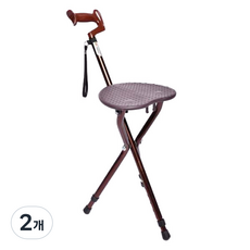 디페이브 베이직 노인 어르신 지팡이 브라운, 2개