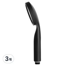 퓨어수 1기능 수압상승 샤워기 헤드 와이드형, 무광블랙, 3개