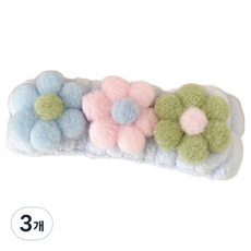난리시스터즈 꽃모양 세안밴드, 3개, 푸른 색
