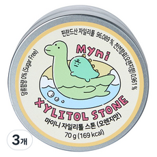 마이니 자일리톨 스톤 오렌지맛, 70g, 3개
