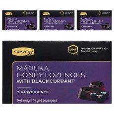 COMVITA 康維他 UMF10+麥蘆卡蜂蜜潤喉糖 黑醋栗味 6顆, 18g, 4盒