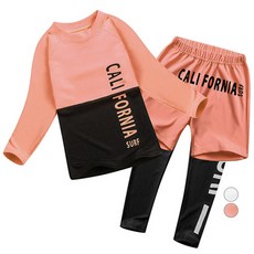 GOING KIDS 童款California字樣防曬泳衣+短泳褲+緊身長泳褲組
