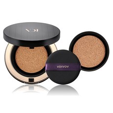VDIVOV 雙效持久氣墊粉餅 15g+補充蕊 15g, 23N Deep Ivory, 1組