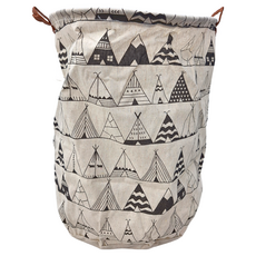 棉麻摺疊洗衣籃, 可水洗收納桶, 加大容量隨心收納, 40 x 50cm, 簡約日系, 1個