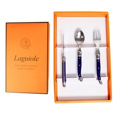 장네론 라귀올 선물패키지 3종 세트, 프렌치블루, 스푼 + 포크 + 버터나이프, 1세트