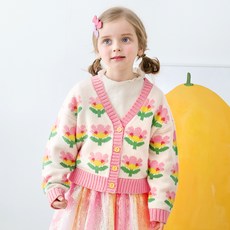 MARI N MORI 兒童瑪莉花朵針織開襟衫