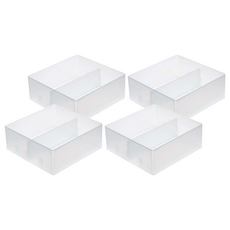 MUJI 無印良品 PP抽屜整理盒 100 x 100 x 40mm, 透明色, 4個