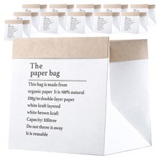 미화부장 크라프트 종이 꽃 화분 식물 화병 선물 포장 가방 캐리어, 04 화이트 소, 12개