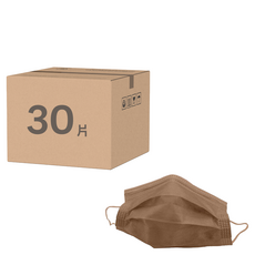 JIUJIU 親親 紗霧系列 成人平面醫用口罩 17.5 x 9.5cm, 奶茶裸棕, 30片, 1盒