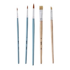 Mont Marte 蒙瑪特 畫筆組, 1組, 尼龍圓筆2號 + 尼龍圓筆4號 + 尼龍圓筆8號 + 豬鬃平筆8號 + 豬鬃平筆12號