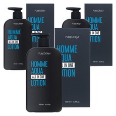 PUREDERM 男性用HOMME水潤多效合一乳液, 500ml, 3個