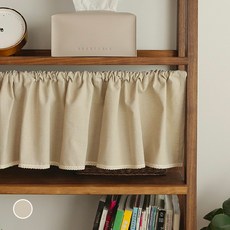 DECOTONIK 舒適亞麻棉質門簾, 米色