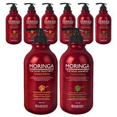 韓國 BARON 辣木籽洗髮精 玫瑰香 500g+辣木籽護髮素 玫瑰香 500g組, 4組