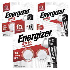 에너자이저 리튬 코인건전지 CR2016, 2개입, 3개