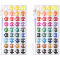 minhwashop 固體水彩顏料盤 2入, 36色