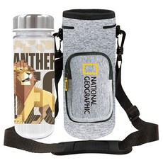 릴팡 내셔널지오그래픽 키즈 에센 물병크로스 보온가방세트, 사파리, 500ml, 1개