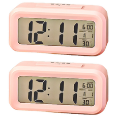 懶人鬧鐘，寬10cm 高5.5cm 厚2.6cm，ABS材質, 粉色