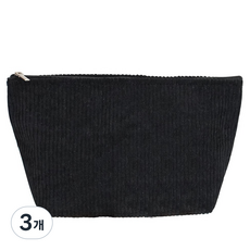 TODAY LIVING 大容量簡約燈芯絨收納包, 黑色, 3個