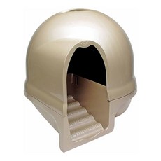 Petmate 美國booda 樓梯型貓砂屋, 鈦金, 封閉式貓砂盆，減少貓砂帶出，保持居家清潔, 1個, 57 x 57 x 48cm