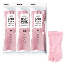 명진 러블리한 고무장갑, 핑크, 중(M), 3세트