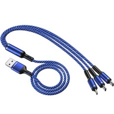 위드웍스 3in1 USB 3.5A 고속 멀티 충전케이블, 블루, 1.2m, 1개