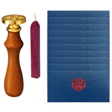 DADA 封蠟 + 印章 + 零用錢信封 10入組, 1套, 海軍藍