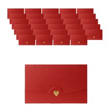 Maket Gamseong 珍珠心形珍珠小卡信封, 紅色, 50個