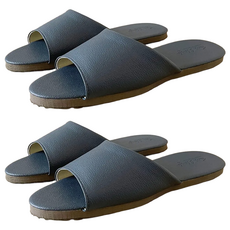 TAIWAN SLIPPER 台灣犀利趴 純色 皮質室內拖鞋, 湛海藍, 2雙