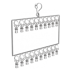 德利生活 不銹鋼多層襪夾 全長42cm 297g 20夾, 1個