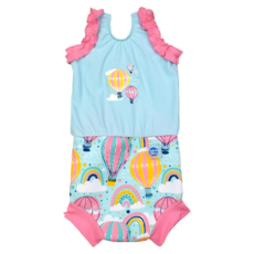 Splash About Happy Nappy Costume 小可愛連身版尿布褲 彩虹熱氣球, L, 1件