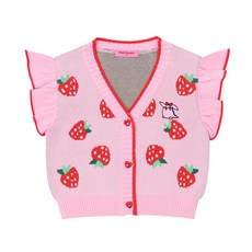 Pink Dragon 女童草莓針織背心 P1