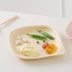 TACKAON 幼兒用方形Ecozen日常盤 L, 1個, 黃色