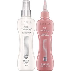 BIOSILK Silk Therapy 絲洛比 蠶絲蛋白護髮噴霧 150ml+豐盈護髮素 150ml, 1組